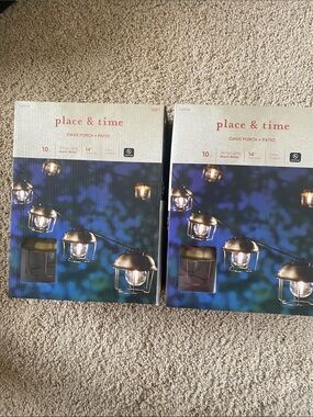 Oasis Porch + Patio Warm White String Lights - Bronze Finish - Lot of 2
